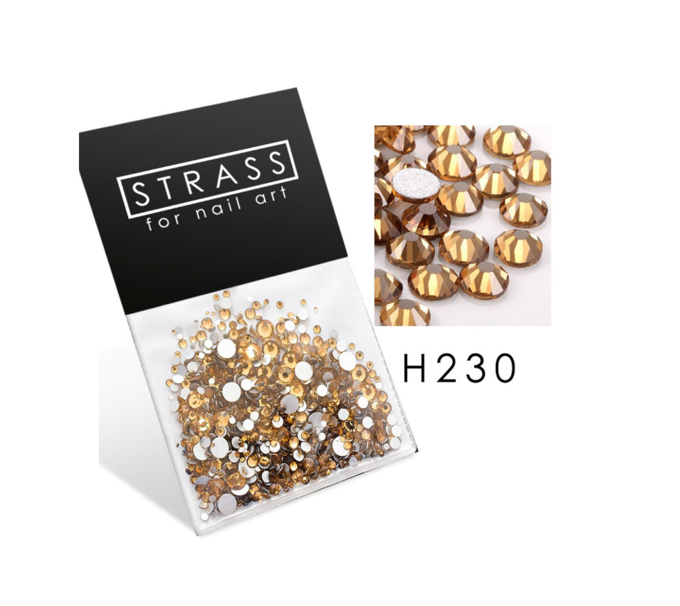 DECORAZIONE CRISTALLI STRASS H230 oro scuro