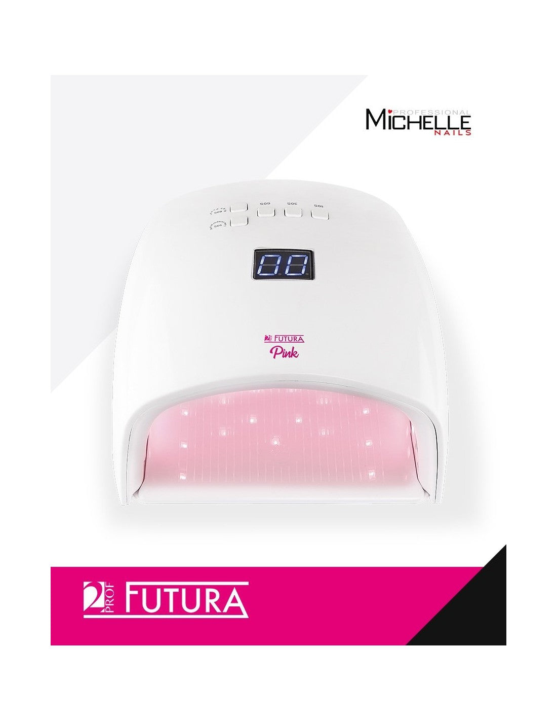 Lampada UV LED Futura Pink 48w con timer, Sensore automatico – Gellica